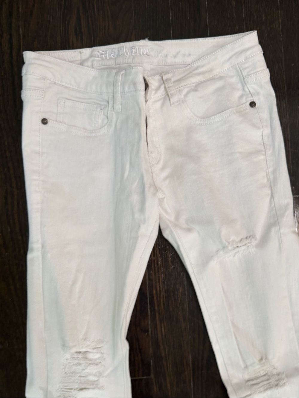 Machine White Skinny Ripped Jeans - Picture 2 of 14